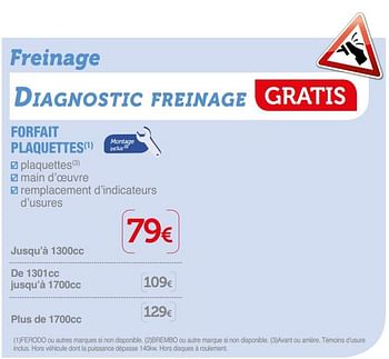 Promotions Forfait plaquettes - Produit maison - Auto 5  - Valide de 16/10/2018 à 11/11/2018 chez Auto 5