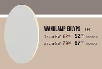 Promoties Wandlamp eklyps - Huismerk - Free Time - Geldig van 01/10/2018 tot 21/10/2018 bij Freetime