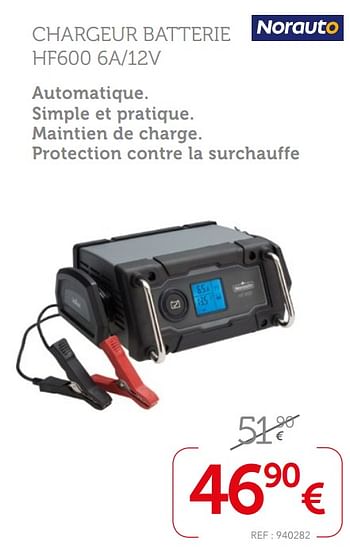 Chargeur batterie NORAUTO HF600 6A/12V - Norauto