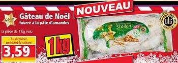 Promotions Gâteau de noël fourré à la pâte d`amandes - Goldora - Valide de 10/10/2018 à 16/10/2018 chez Norma