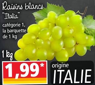 Promotions Raisins blancs italia - Produit Maison - Norma - Valide de 10/10/2018 à 16/10/2018 chez Norma