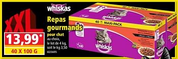 Promotions Repas gourmands pour chat - Whiskas - Valide de 10/10/2018 à 16/10/2018 chez Norma