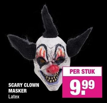 Promoties Scary clown masker - Huismerk - Big Bazar - Geldig van 08/10/2018 tot 21/10/2018 bij Big Bazar