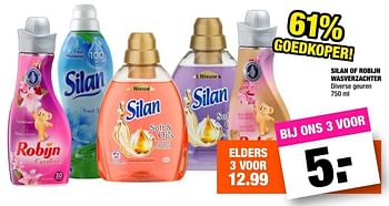 Promoties Silan of robijn wasverzachter - Huismerk - Big Bazar - Geldig van 08/10/2018 tot 21/10/2018 bij Big Bazar
