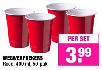 Promoties Wegwerpbekers rood - Huismerk - Big Bazar - Geldig van 08/10/2018 tot 21/10/2018 bij Big Bazar