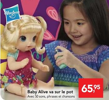 Promoties Baby alive va sur le pot - Hasbro - Geldig van 10/10/2018 tot 08/12/2018 bij Makro