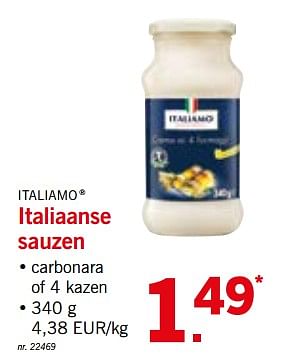 Promotions Italiaanse sauzen - Combino - Valide de 15/10/2018 à 20/10/2018 chez Lidl