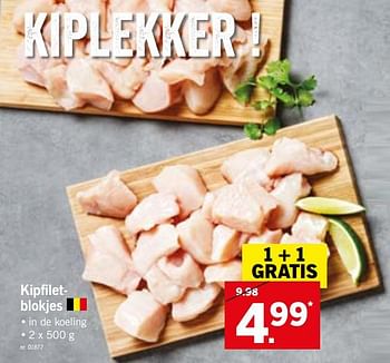 Promoties Kipfiletblokjes - Huismerk - Lidl - Geldig van 15/10/2018 tot 20/10/2018 bij Lidl