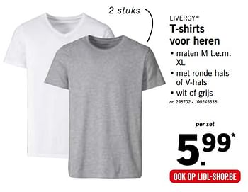 Promoties T-shirts voor heren - Livergy - Geldig van 15/10/2018 tot 20/10/2018 bij Lidl