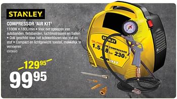 Promoties Stanley compressor `air kit` - Stanley - Geldig van 04/10/2018 tot 21/10/2018 bij HandyHome