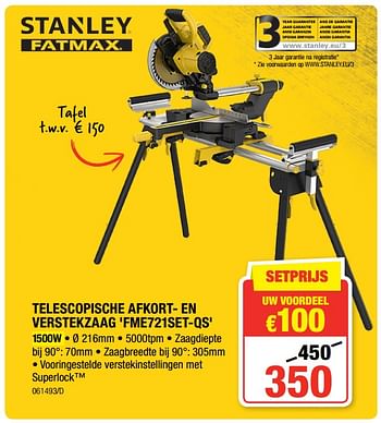Promotions Stanley telescopische afkort- en verstekzaag ` fme721set-qs ` - Stanley - Valide de 04/10/2018 à 21/10/2018 chez HandyHome