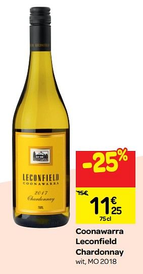 Promoties Coonawarra leconfield chardonnay - Witte wijnen - Geldig van 26/09/2018 tot 23/10/2018 bij Carrefour
