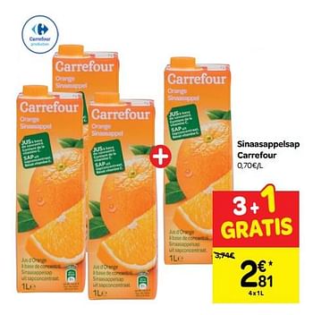 Promoties Sinaasappelsap carrefour - Huismerk - Carrefour  - Geldig van 10/10/2018 tot 22/10/2018 bij Carrefour