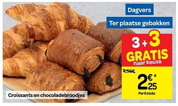 Promotions Croissants en chocoladebroodjes - Produit maison - Carrefour  - Valide de 10/10/2018 à 16/10/2018 chez Carrefour