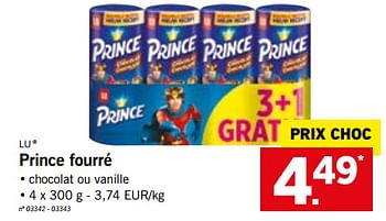 Promotions Prince fourré - Lu - Valide de 15/10/2018 à 20/10/2018 chez Lidl
