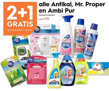 Promoties Alle antikal, mr. proper en ambi pur - Antikal - Geldig van 10/10/2018 tot 16/10/2018 bij Blokker