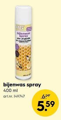 Promoties Hg bijenwas spray - HG - Geldig van 10/10/2018 tot 16/10/2018 bij Blokker