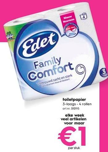 Promoties Toiletpapier - Edet - Geldig van 10/10/2018 tot 16/10/2018 bij Blokker