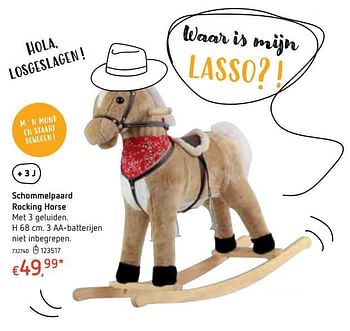 Promoties Schommelpaard rocking horse - Huismerk - Dreamland - Geldig van 18/10/2018 tot 06/12/2018 bij Dreamland