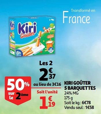 Promotions Kiri goûter 5 barquettes - KIRI - Valide de 10/10/2018 à 16/10/2018 chez Auchan Ronq