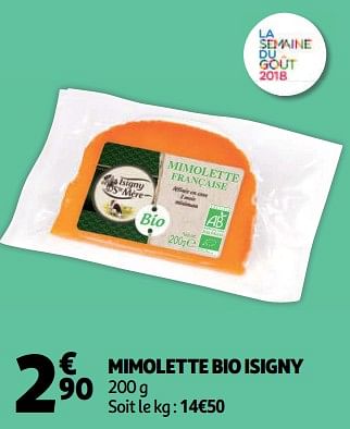 Promoties Mimolette bio isigny - Huismerk - Auchan - Geldig van 10/10/2018 tot 16/10/2018 bij Auchan