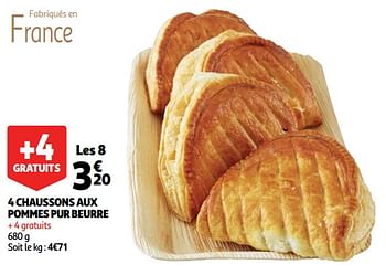 Promotions 4 chaussons aux pommes pur beurre - Produit Maison - Auchan Ronq - Valide de 10/10/2018 à 16/10/2018 chez Auchan Ronq