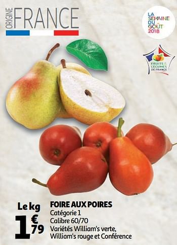 Promotions Foire aux poires - Produit Maison - Auchan Ronq - Valide de 10/10/2018 à 16/10/2018 chez Auchan Ronq
