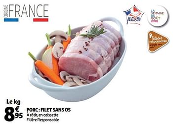 Promotions Porc : filet sans os - Produit Maison - Auchan Ronq - Valide de 10/10/2018 à 16/10/2018 chez Auchan Ronq