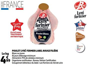 Promotions Poulet lyré fermier label rouge filière - Produit Maison - Auchan Ronq - Valide de 10/10/2018 à 16/10/2018 chez Auchan Ronq