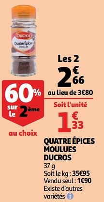 Promotions Quatre épices moulues ducros - Ducros - Valide de 10/10/2018 à 16/10/2018 chez Auchan Ronq