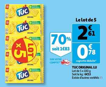 Promotions Tuc original lu - Lu - Valide de 10/10/2018 à 16/10/2018 chez Auchan Ronq
