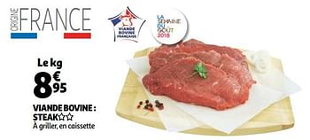 Promotions Viande bovine : steak - Produit Maison - Auchan Ronq - Valide de 10/10/2018 à 16/10/2018 chez Auchan Ronq