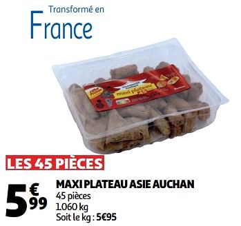 Promotions Maxi plateau asie auchan - Produit Maison - Auchan Ronq - Valide de 10/10/2018 à 16/10/2018 chez Auchan Ronq