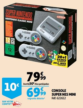 Promoties Console super nes mini - Nintendo - Geldig van 10/10/2018 tot 16/10/2018 bij Auchan