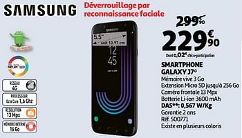 Promotions Samsung smartphone galaxy j7 - Samsung - Valide de 10/10/2018 à 16/10/2018 chez Auchan Ronq
