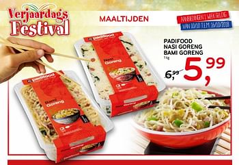 Promoties Padifood nasi goreng bami goreng - Padifood - Geldig van 10/10/2018 tot 16/10/2018 bij C&B