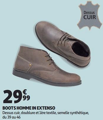 Promotions Boots homme in extenso - Inextenso - Valide de 10/10/2018 à 16/10/2018 chez Auchan Ronq