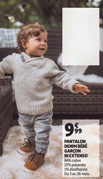 Promotions Pantalon denim bébé garçon in extenso - Inextenso - Valide de 10/10/2018 à 16/10/2018 chez Auchan Ronq