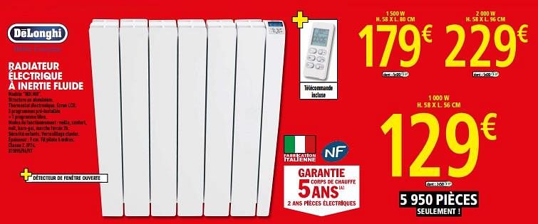 Delonghi Radiateur lectrique inertie fluide holmo En