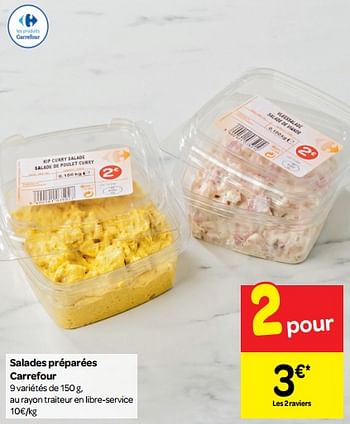 Promotions Salades préparées carrefour - Produit maison - Carrefour  - Valide de 10/10/2018 à 16/10/2018 chez Carrefour