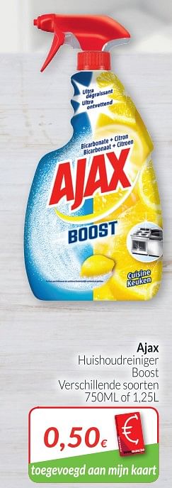 Promotions Ajax huishoudreiniger boost - Ajax - Valide de 01/10/2018 à 31/10/2018 chez Intermarche
