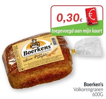 Promotions Boerken`s volkorengranen - Boerkens - Valide de 01/10/2018 à 31/10/2018 chez Intermarche