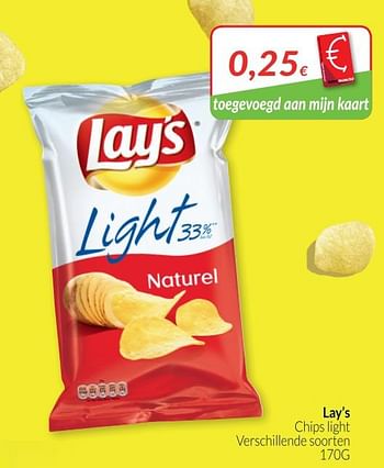 Promoties Lay`s chips light - Lay's - Geldig van 01/10/2018 tot 31/10/2018 bij Intermarche