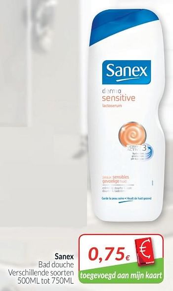 Promoties Sanex bad douche - Sanex - Geldig van 01/10/2018 tot 31/10/2018 bij Intermarche
