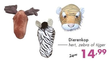 Promoties Dierenkop hert, zebra of tijger - Huismerk - Baby & Tiener Megastore - Geldig van 03/10/2018 tot 24/10/2018 bij Baby & Tiener Megastore
