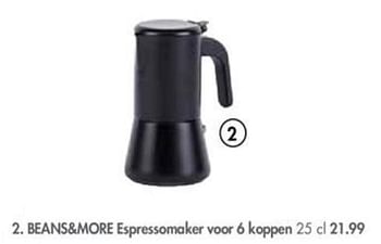 Promoties Beans+more espressomaker voor 6 koppen - Huismerk - Casa - Geldig van 01/10/2018 tot 28/10/2018 bij Casa