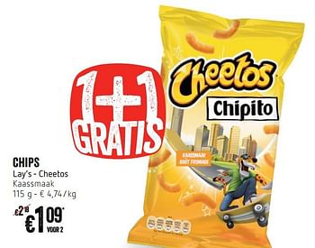 Promoties Chips lay`s - cheetos kaassmaak - Lay's - Geldig van 11/10/2018 tot 17/10/2018 bij Delhaize