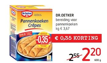 Promoties Dr.oetker bereiding voor pannenkoeken - Dr. Oetker - Geldig van 11/10/2018 tot 24/10/2018 bij Spar (Colruytgroup)
