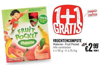 Promoties Vruchtencompote - Materne - Geldig van 11/10/2018 tot 17/10/2018 bij Delhaize