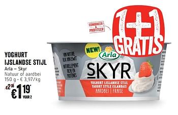 Promoties Yoghurt ijslandse stijl - Arla - Geldig van 11/10/2018 tot 17/10/2018 bij Delhaize